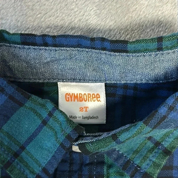Gymboree - long sleeve plaid button down flannel/cotton shirt. Size 2T - Picture 3 of 4